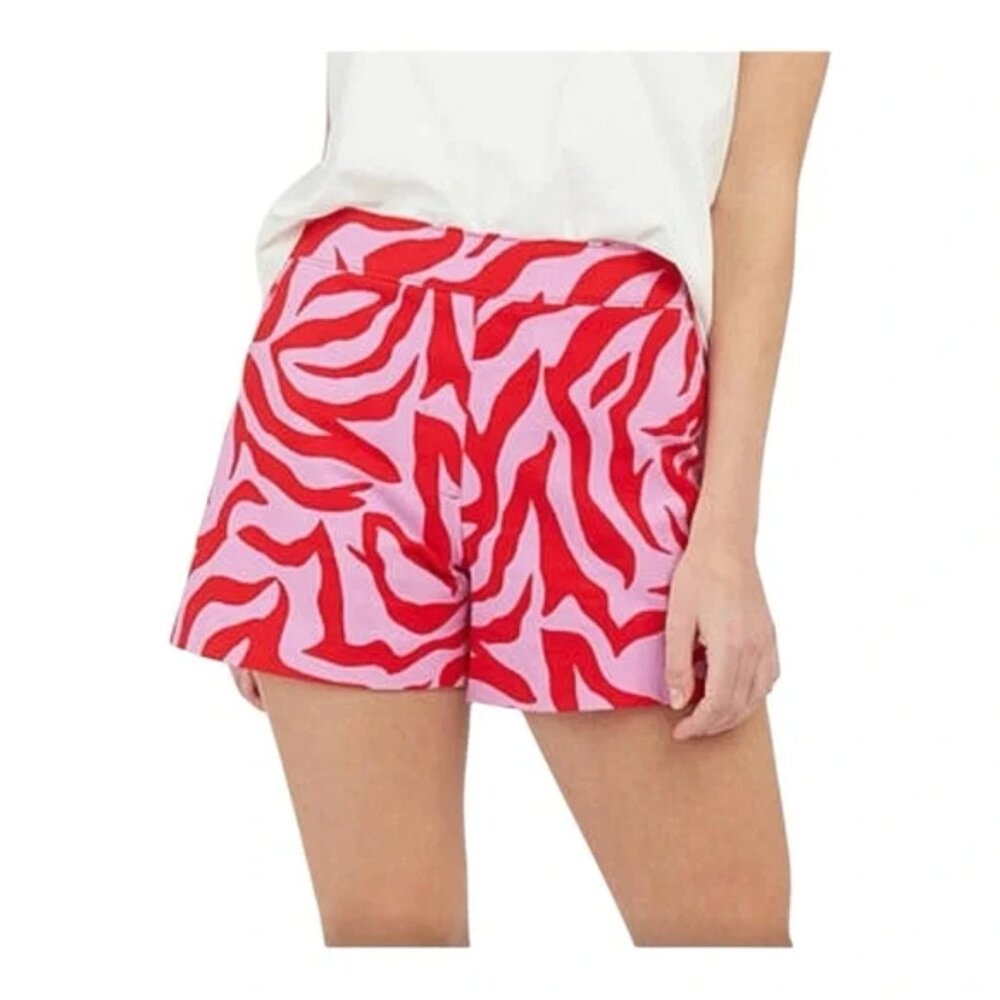 Spanx On The Go Stretch Pull-on Shorts in Red/Pink Zebra